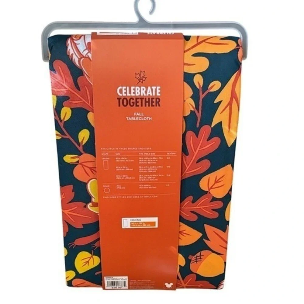Disney Autumn Leaves Fall Tablecloth Oblong 60